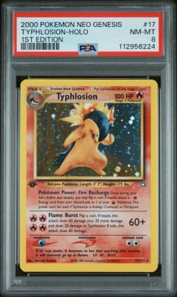 2000 #17 Typhlosion-Holo PSA 8 Neo Genesis 1st Edition Pokemon