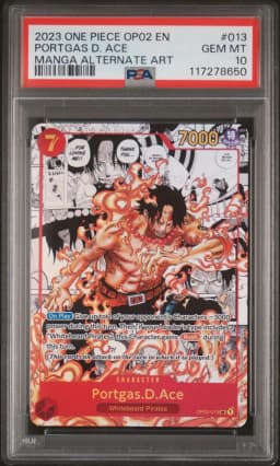 2023 #013 Portgas D. Ace PSA 10 One Piece OP02-Paramount War