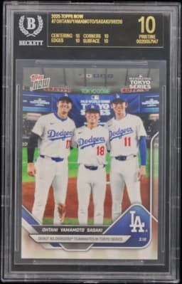 2025 #7 Shohei Ohtani/Yoshinobu Yamamoto/Roki Sasaki/99226* BGS 10 Topps Now