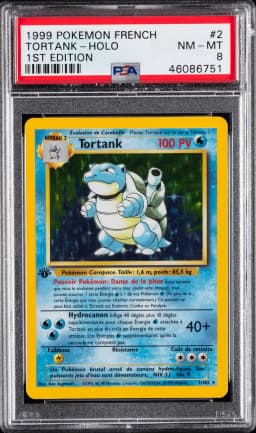 1999 #2 Tortank-Holo 1st Edition PSA 8 French Pokemon