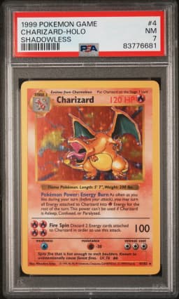 1999 #4 Charizard-Holo Shadowless PSA 7 Game
