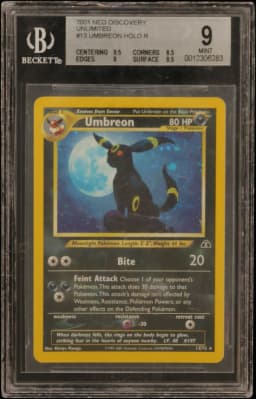 2001 #13 Umbreon HOLO R BGS 9 Neo Discovery Unlimited