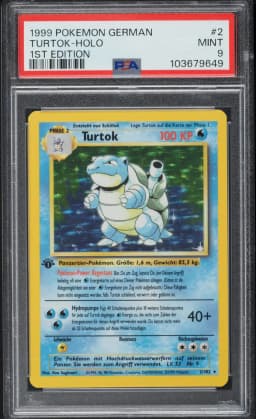 1999 #2 Turtok-Holo 1st edition PSA 9 German Pokemon