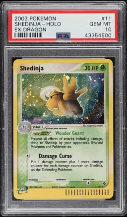 2003 #11 SHEDINJA PSA 10 POKEMON EX DRAGON HOLO