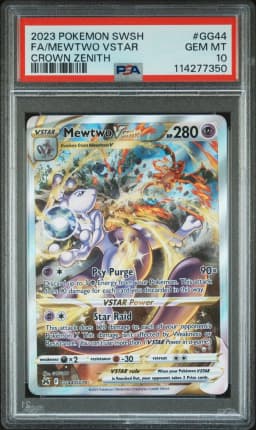 2023 #GG44 FA/MEWTWO VSTAR PSA 10 Sword and Shield Crown Zenith