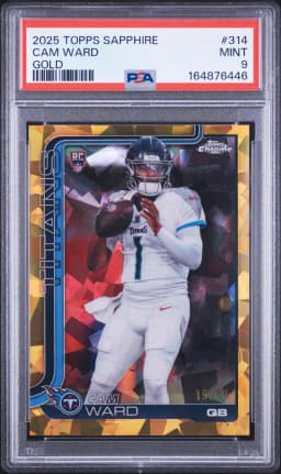 2025 #314 Cam Ward PSA 9 Topps Chrome Sapphire Edition