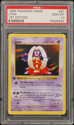 1999 #31 Jynx 1st Edition PSA 10 Game