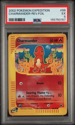 2002 #98 Charmander-Reverse Foil PSA 5 Expedition