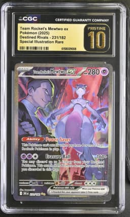 2025 #231 Team Rocket's Mewtwo ex CGC 10 Pristine Destined Rivals - DRI EN - English