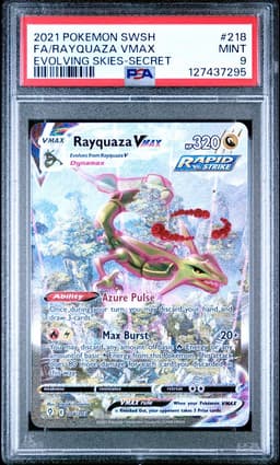 2021 #218 Full Art/Rayquaza Vmax PSA 9 Sword & Shield Evolving Skies Pokemon