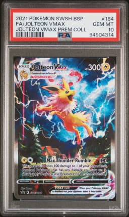 2021 #184 Full Art/Jolteon Vmax PSA 10 Swsh Black Star Promo