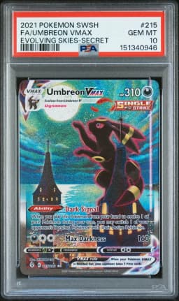 2021 #215 Full Art/Umbreon Vmax PSA 10 Sword & Shield Evolving Skies