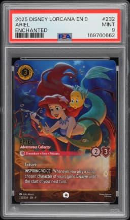 2025 #232 Ariel - Adventurous Collector PSA 9 Disney Lorcana EN 9-Fabled