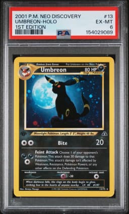 2001 #13 Umbreon-Holo 1st Edition PSA 6 Neo Discovery