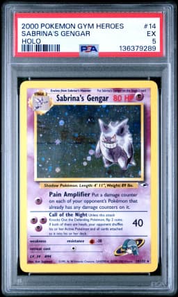2000 #14 Sabrina's Gengar PSA 5 Gym Heroes