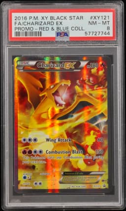 2016 #XY121 Full Art/Charizard EX PSA 8 XY Black Star Promo