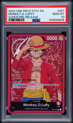 2022 #001 Monkey D. Luffy PSA 10 Starter Deck ST01-Straw Hat Crew One Piece