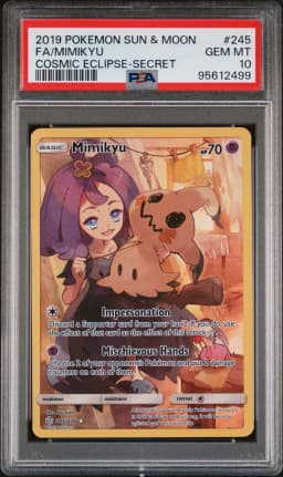 2019 #245 Full Art/Mimikyu PSA 10 Sun & Moon Cosmic Eclipse Pokemon