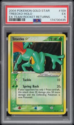 2004 #109 Treecko-Holo Gold Star PSA 5 EX Team Rocket Returns