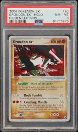 2004 #93 Groudon EX-Holo PSA 8 EX Hidden Legends