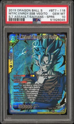 2019 #BT7-118 Meteoric Energy SSB Vegito PSA 10 Dragon Ball Super Card Game Series 7 Assault of the Saiyans