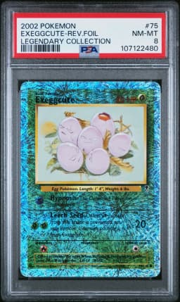2002 #75 Exeggcute-Reverse Foil PSA 8 Legendary Collection