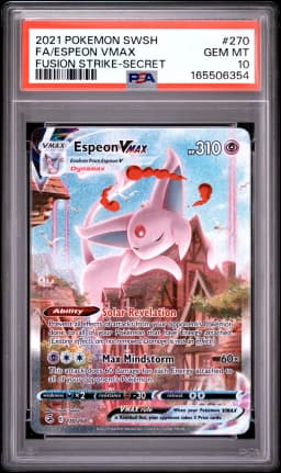 2021 #270 Full Art/Espeon Vmax PSA 10 Sword & Shield Fusion Strike