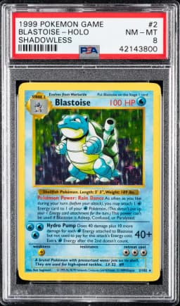 1999 #2 Blastoise-Holo PSA 8 Game Pokemon