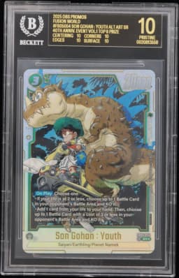 2025 #FB05054 Son Gohan : Youth ALT ART SR/(40th Anniversary Event Vol.1 Top 8 Prize) BGS 10 Dragon Ball Super Card Game Fusion World Promos