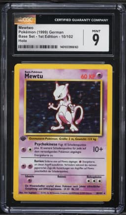 1999 #10 Mewtu-Holo 1st Edition CGC 9 German Pokemon