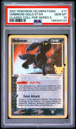 2021 #17 Umbreon-Gold Star PSA 10 Celebrations Classic Collection