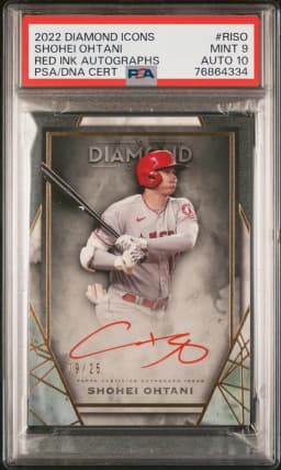 2022 #RISO Shohei Ohtani PSA 9 Topps Diamond Icons Red Ink Autographs