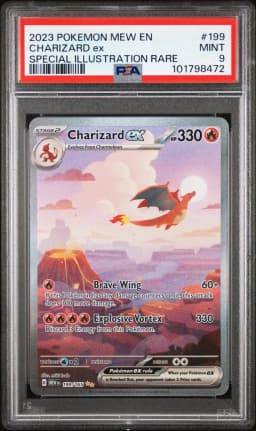 2023 #199 Charizard EX PSA 9 Mew EN-151