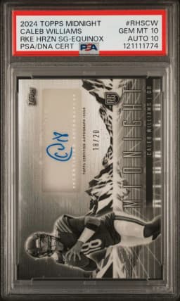 2024 #RHSCW Caleb Williams PSA 10 Topps Midnight Rookie Horizon Signatures