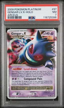 2009 #97 Gengar LV.X-Holo PSA 7 Platinum Arceus