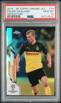 2019 #74 Erling Haaland PSA 10 Topps Chrome UEFA Champions League