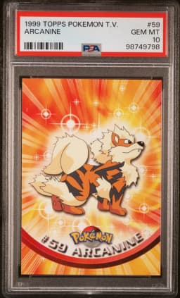 1999 #59 Arcanine PSA 10 Topps  TV