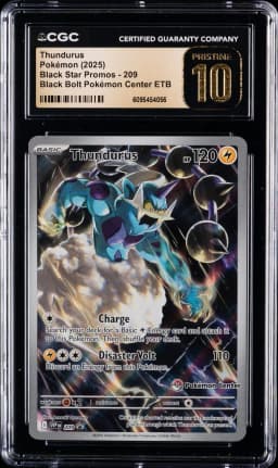2025 #209 Thundurus CGC 10 Pristine Svp EN-SV Black Star Promo Pokemon