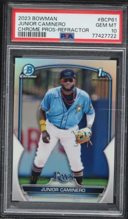 2023 #BCP61 Junior Caminero PSA 10 Bowman Chrome Prospects Baseball