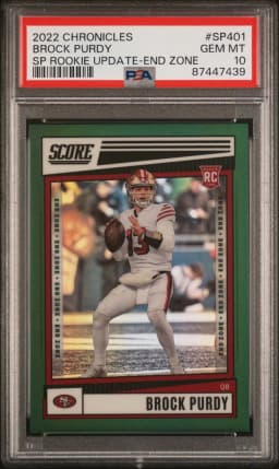 2022 #SP401 Brock Purdy PSA 10 Panini Chronicles Score Premium Rookies Update