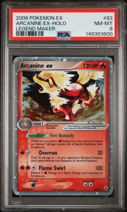 2006 #83 Arcanine EX-Holo PSA 8 EX Legend Maker Pokemon