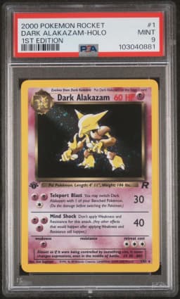 2000 #1 Dark Alakazam-Holo 1st Edition PSA 9 Rocket