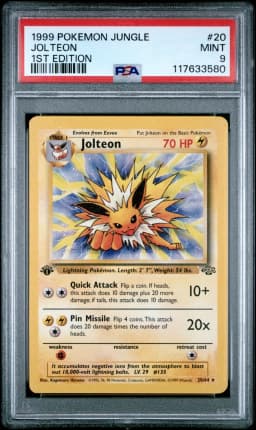 1999 #20 Jolteon 1st Edition PSA 9 Jungle