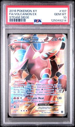 2016 #107 Full Art/Volcanion EX PSA 10 XY Steam Siege