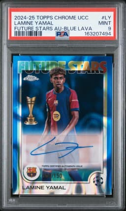 2024 #LY Lamine Yamal PSA 9 Topps Chrome UEFA Club Competitions Future Stars Autographs