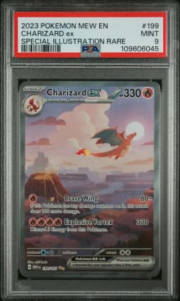 2023 #199 Charizard EX PSA 9 Mew EN-151
