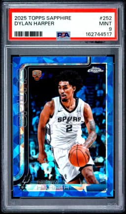 2025 #252 Dylan Harper PSA 9 Topps Chrome Sapphire Edition