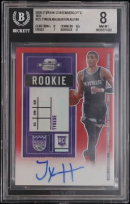 2020 #125 Tyrese Haliburton AU/149 BGS 8 Panini Contenders Optic Red
