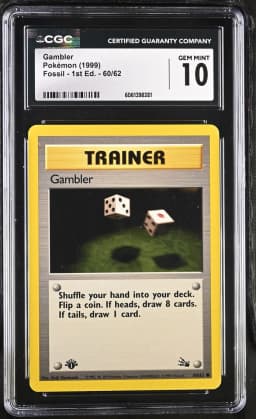1999 #60 Gambler CGC 10 Fossil - 1st Edition - English