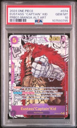 2024 #074 EUSTASS "CAPTAIN" KID PSA 10 One Piece PRB01-Premium Booster -One Piece Card the Best-